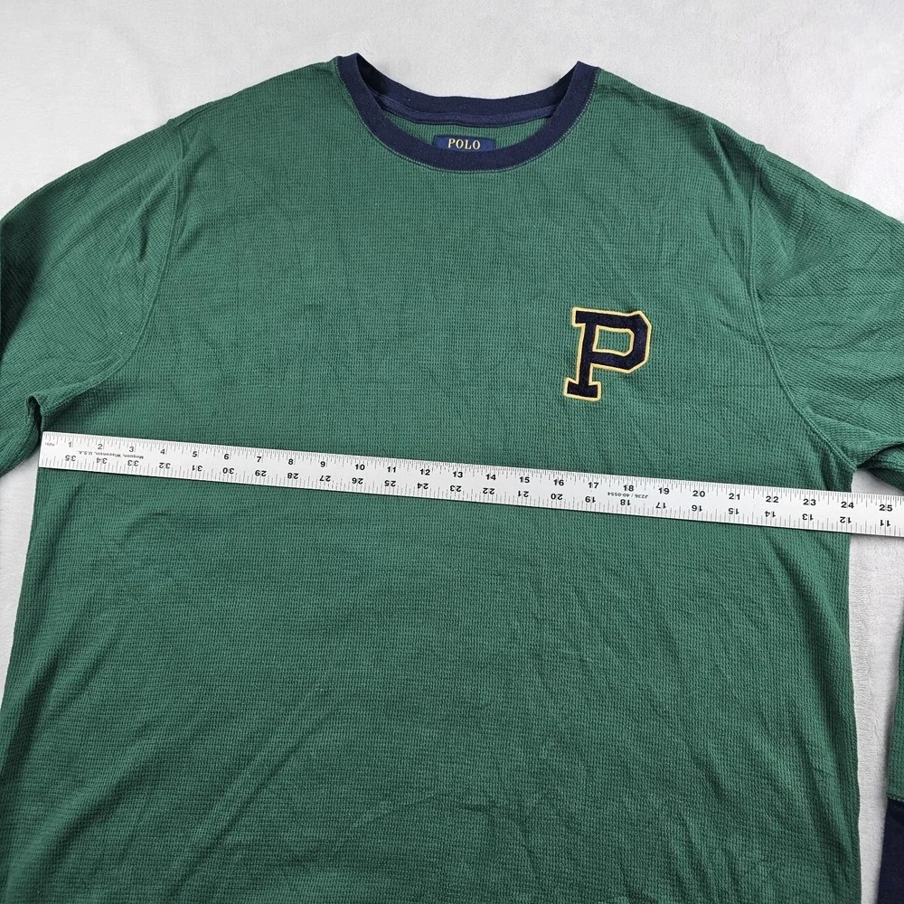 Polo Ralph Lauren Waffle Shirt Mens XXL Pajama Sleepwear Thermal Embroidered LS